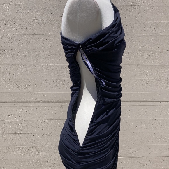 Vera Wang Lavender Label One Shoulder Ruched Mini - Picture 12 of 16